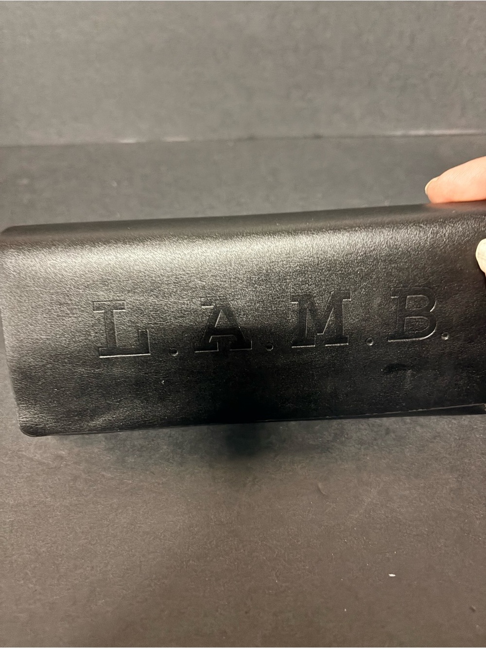 L.A.M.B. Black Embossed Leather Eyeglass Case - Picture 2 of 6